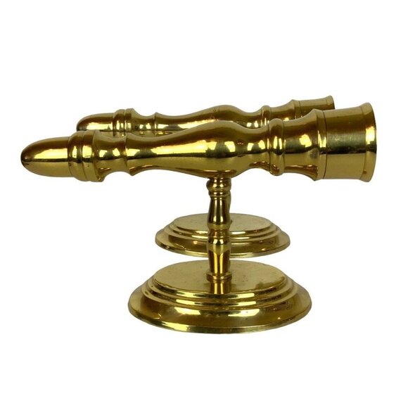 Solid Shiny Brass Sconces Candleholders Pair Wall Mount Gold Made in India Vtg - Picture 4 of 7